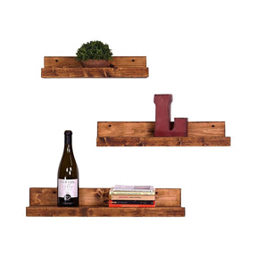 Set de 3 polițe maro pentru decorare, ideale pentru living – primabucata