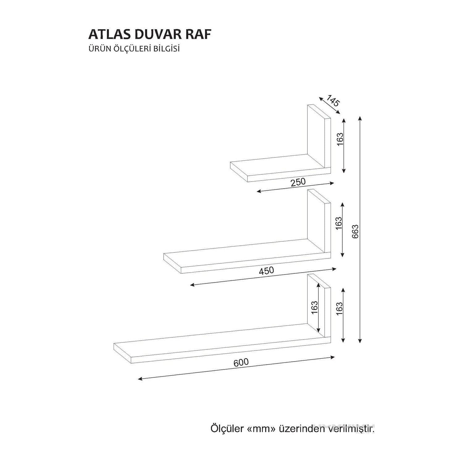Set 3 rafturi AMSTERDAM OCN-30881, alb