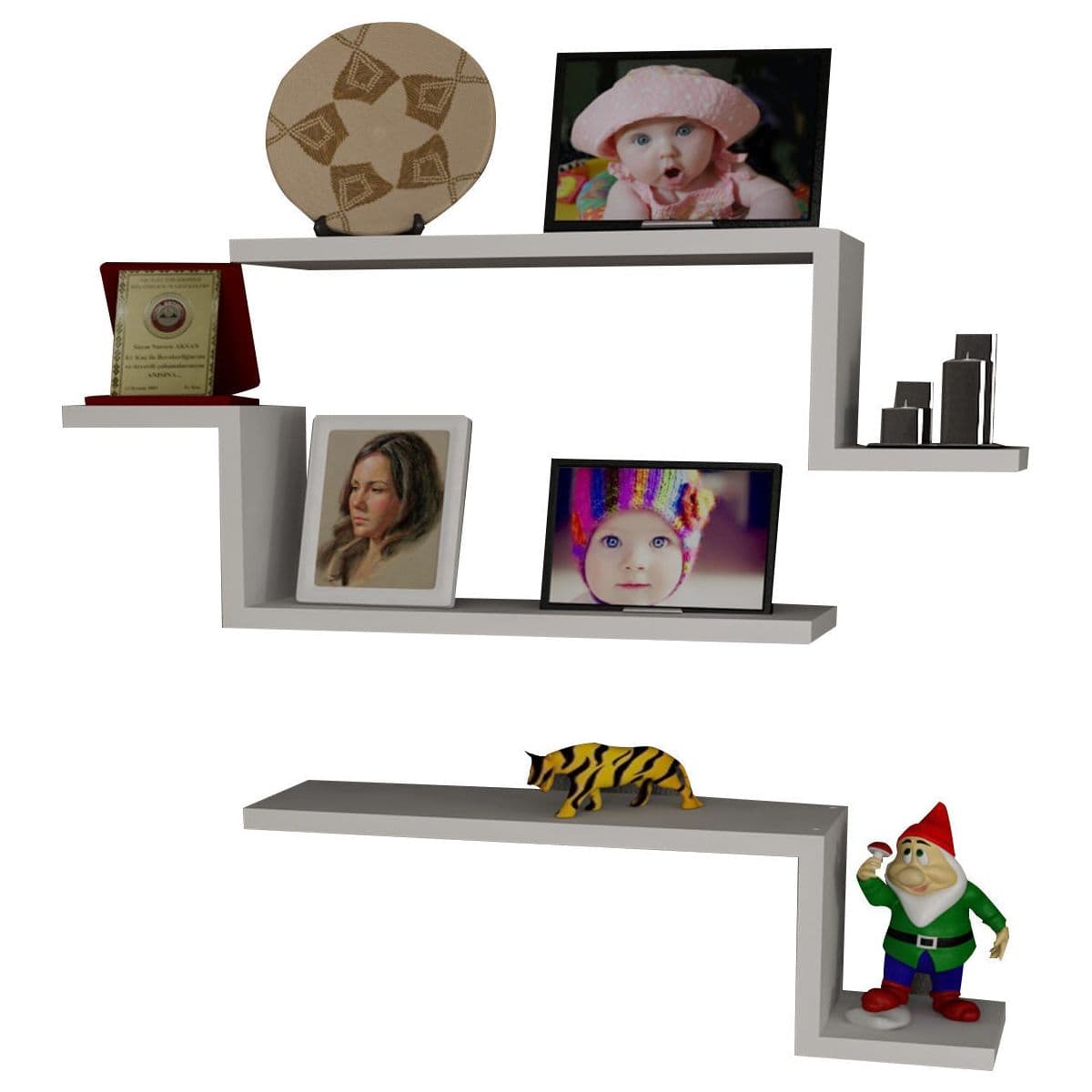 Set 3 rafturi AMSTERDAM OCN-30886, alb