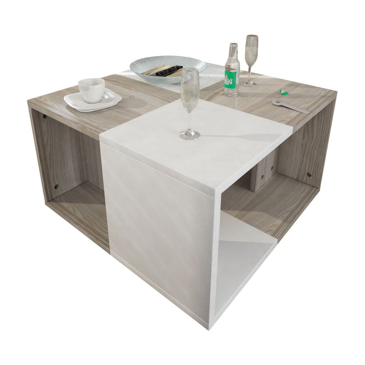 Set 4 masute AMSTERDAM OCN-31653, alb/stejar