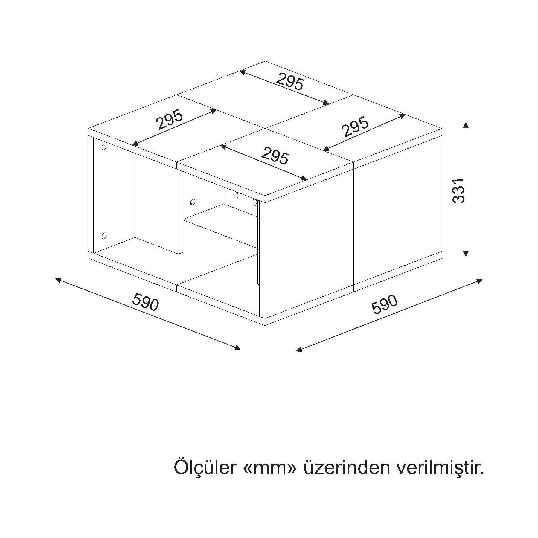 Set 4 masute AMSTERDAM OCN-31653, alb/stejar