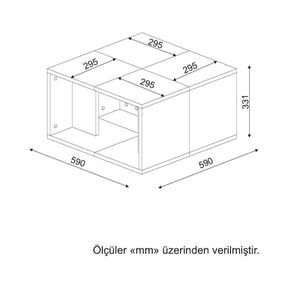 Set 4 masute AMSTERDAM OCN-31653, alb/stejar