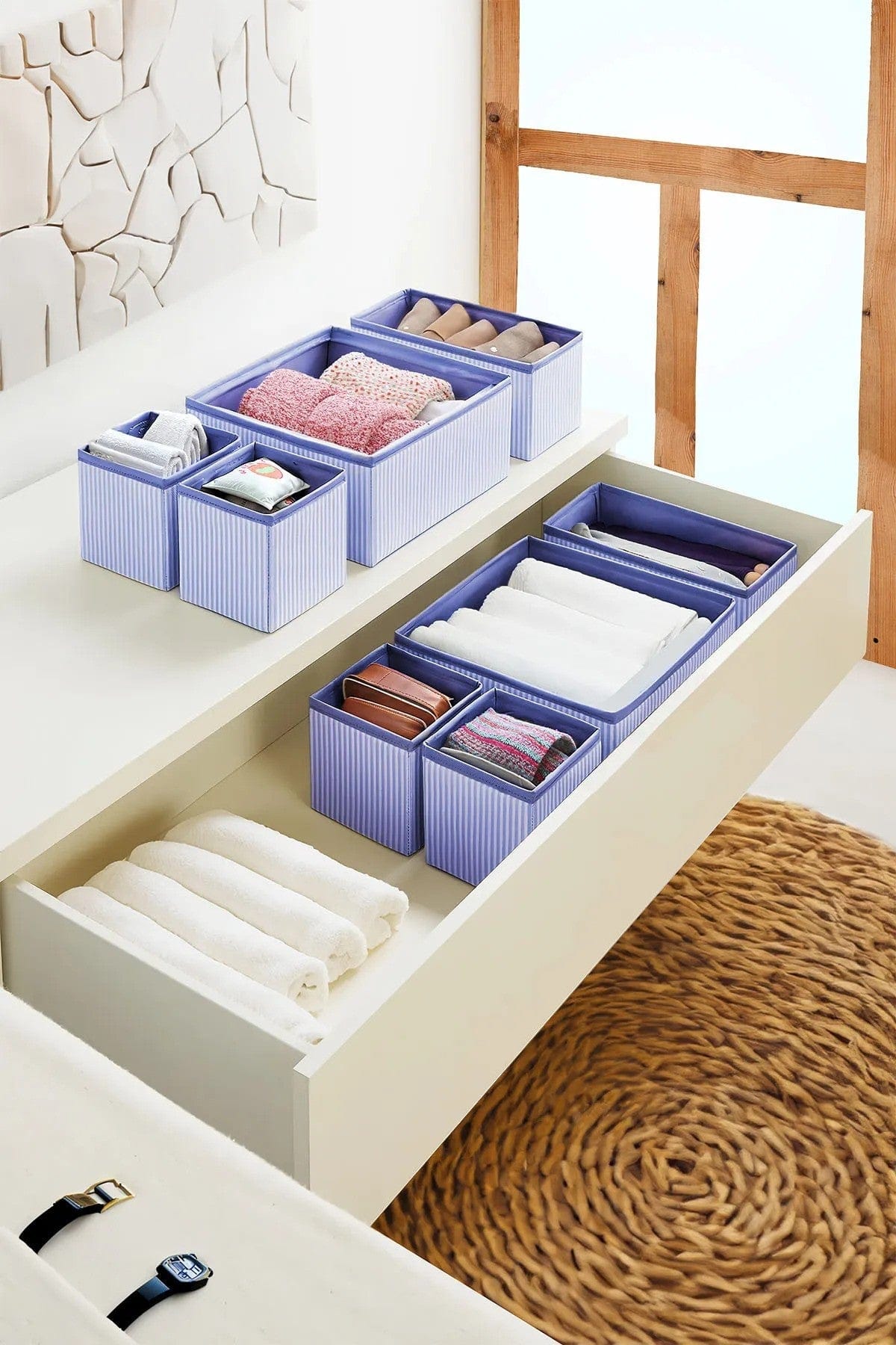 Set 4 organizatoare AMSTERDAM OCN-31375, albastru inchis