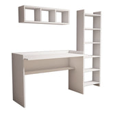 Set birou alb modern, cu rafturi pentru organizare, ideal pentru birou acasă – primabucata