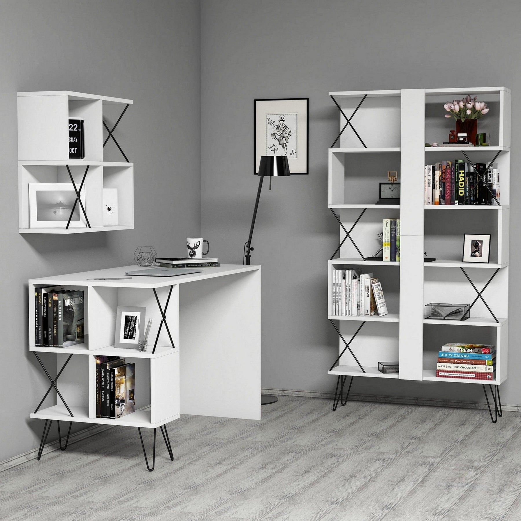 Set birou AMSTERDAM OCN-30780, alb