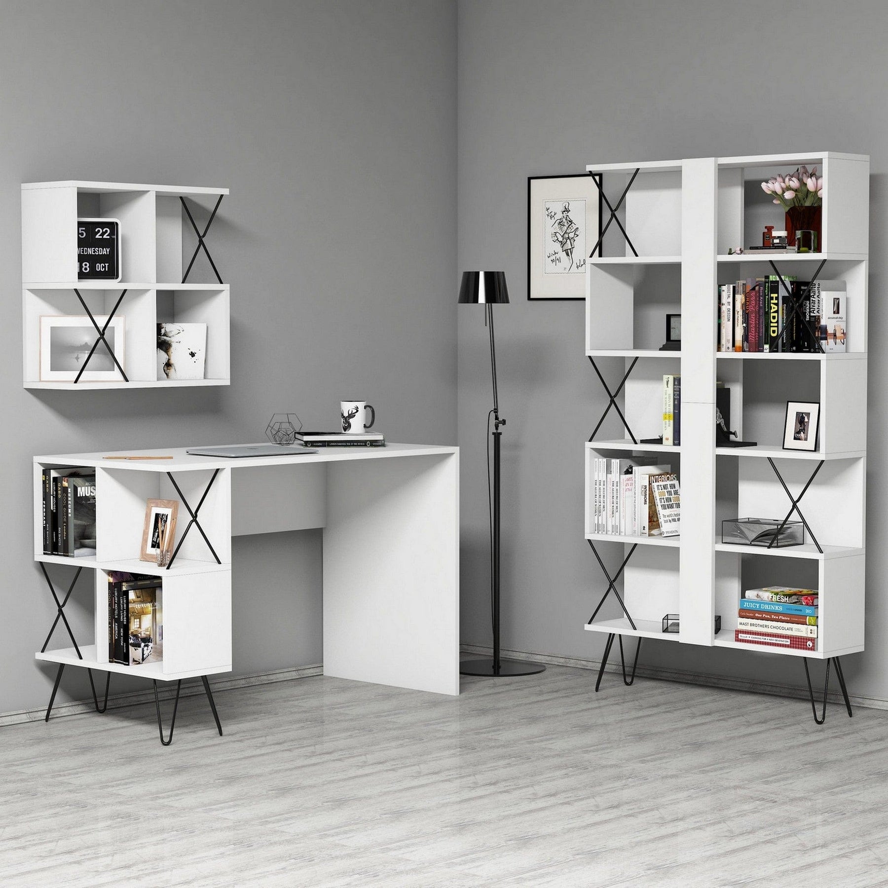 Set birou AMSTERDAM OCN-30780, alb