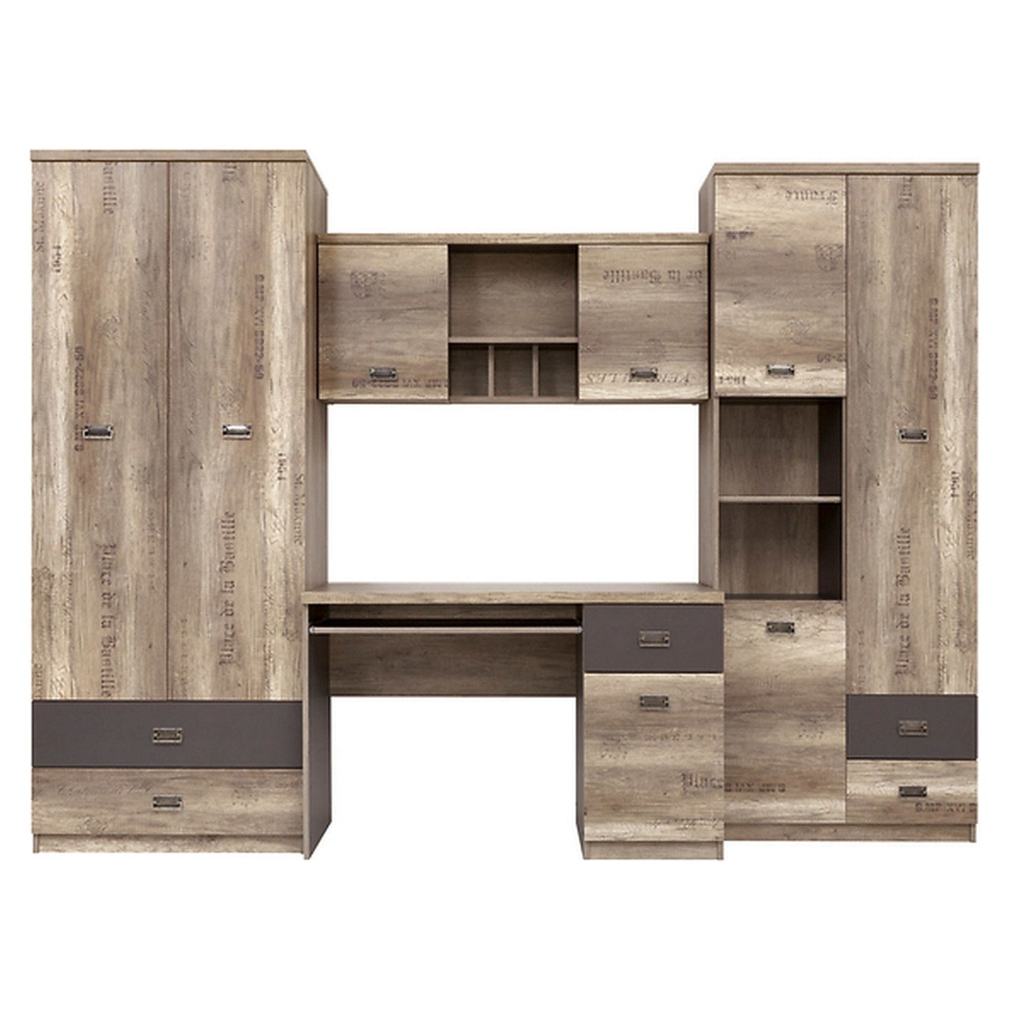 Set birou BERGEN OCN-28523, stejar canyon/gri