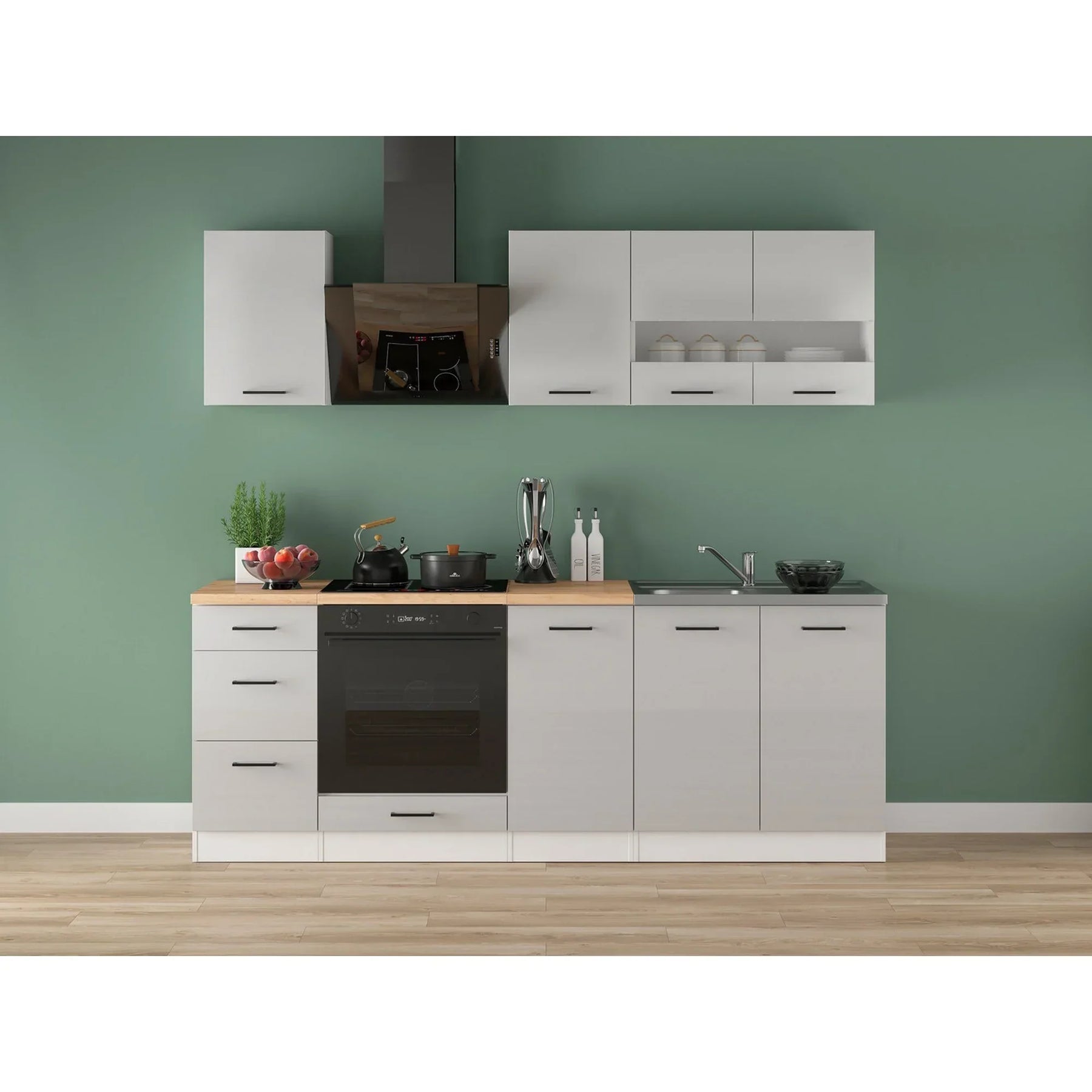 Set bucatarie BERGEN OCN-29853, gri deschis/alb