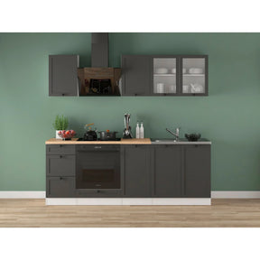 Set bucatarie BERGEN OCN-29855, gri grafit/alb