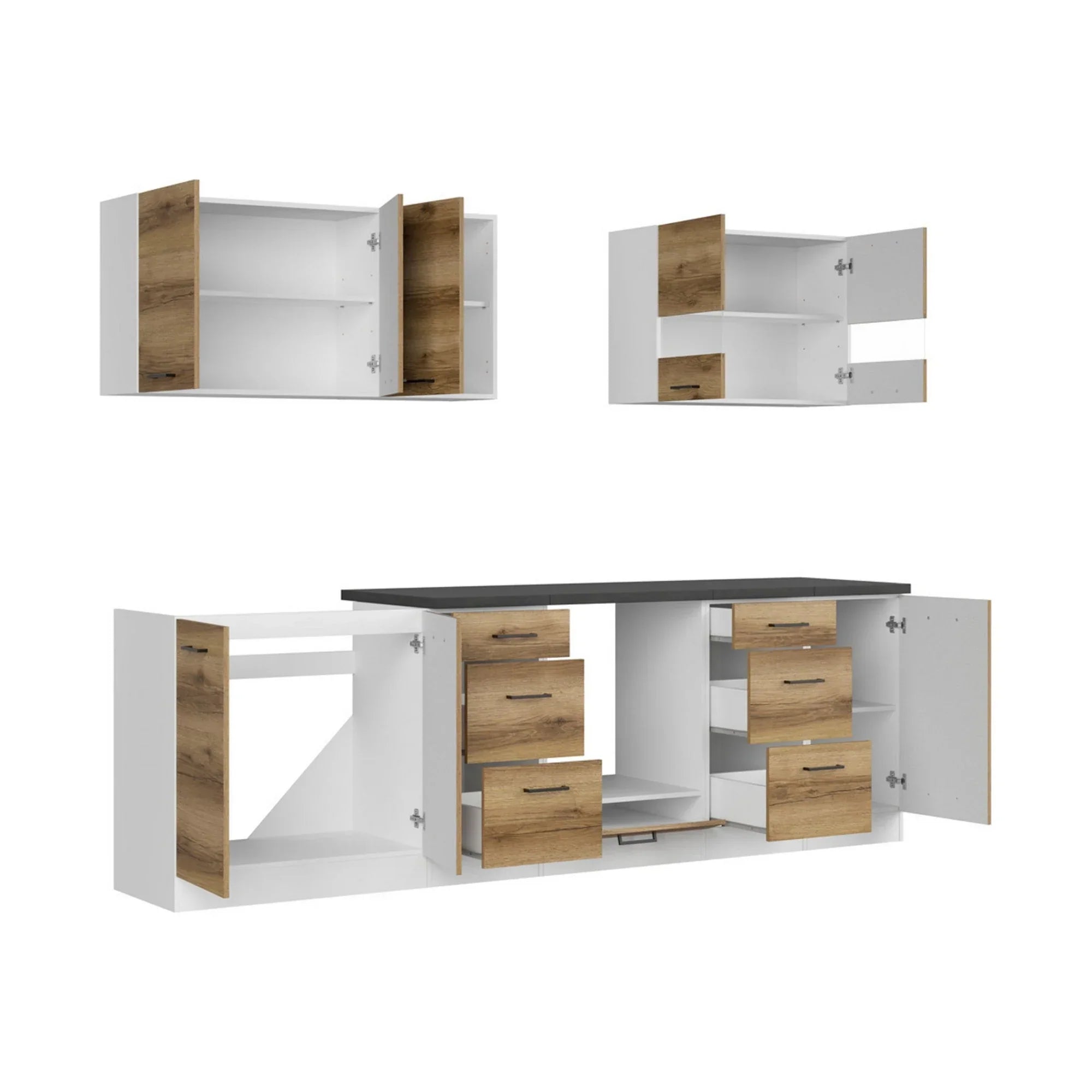 Set bucatarie BERGEN OCN-29856, stejar delano/alb