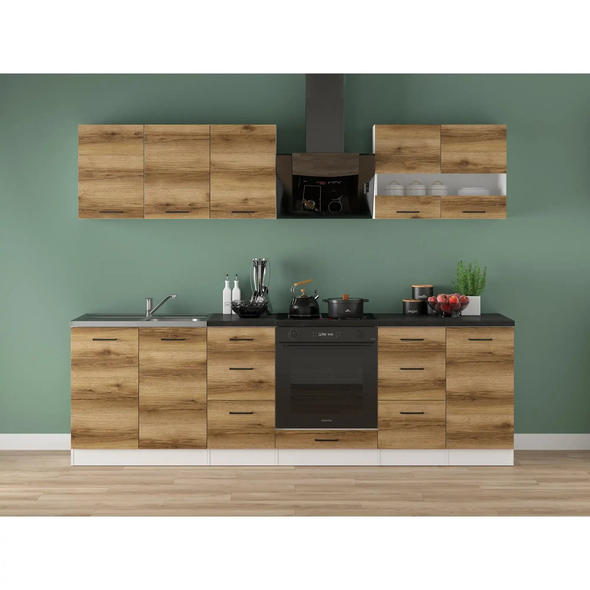 Set bucatarie BERGEN OCN-29856, stejar delano/alb