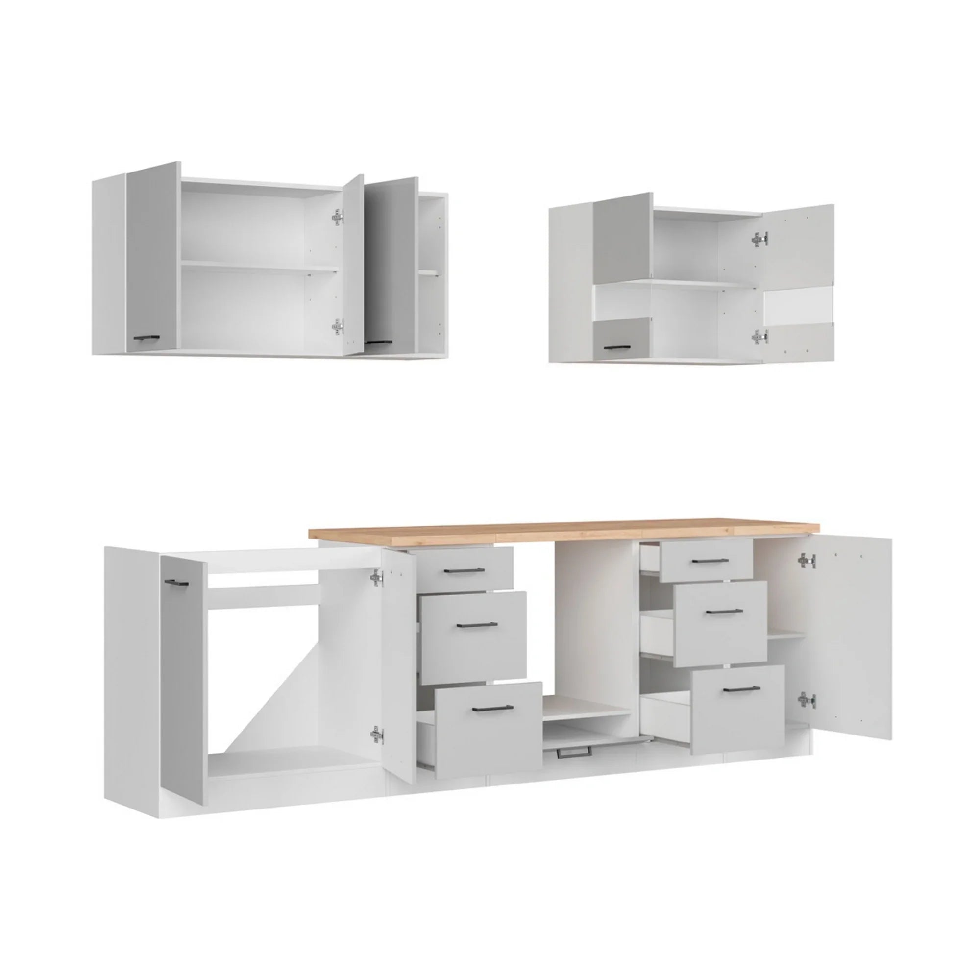 Set bucatarie BERGEN OCN-29866, gri deschis/alb