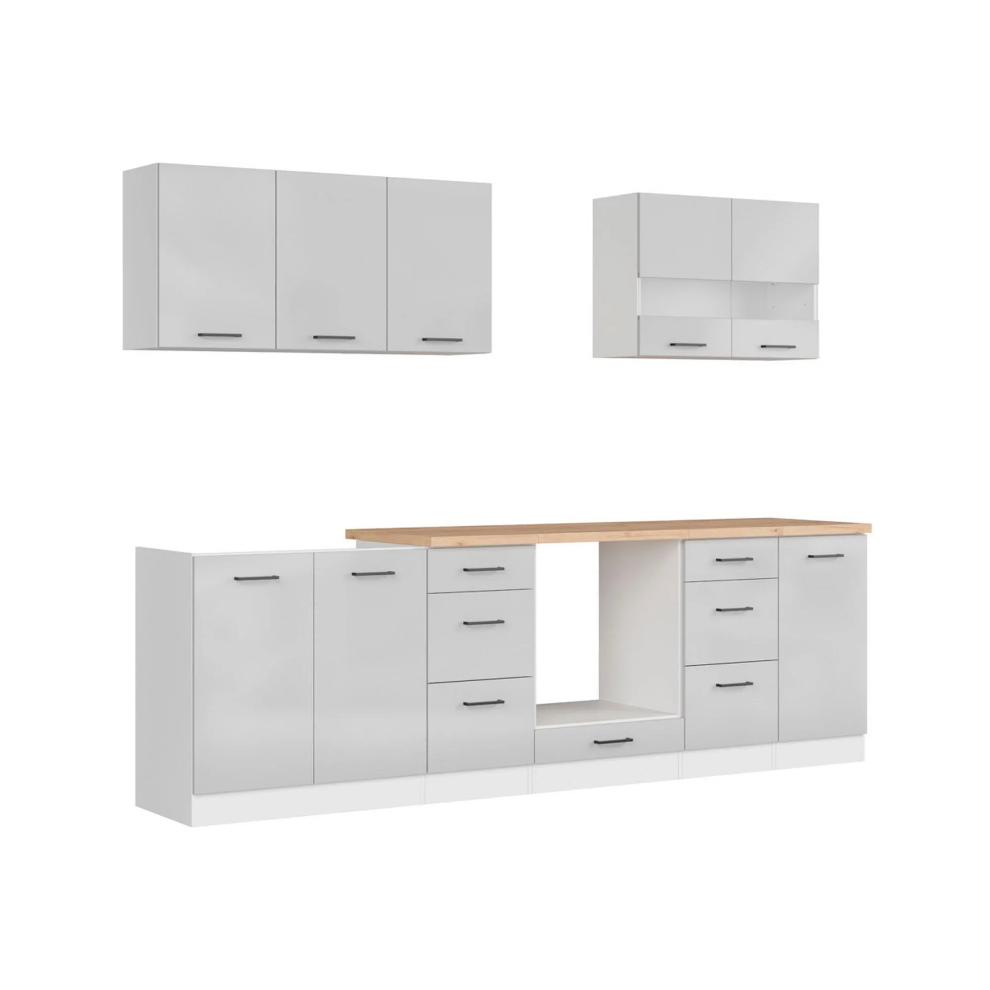 Set bucatarie BERGEN OCN-29866, gri deschis/alb