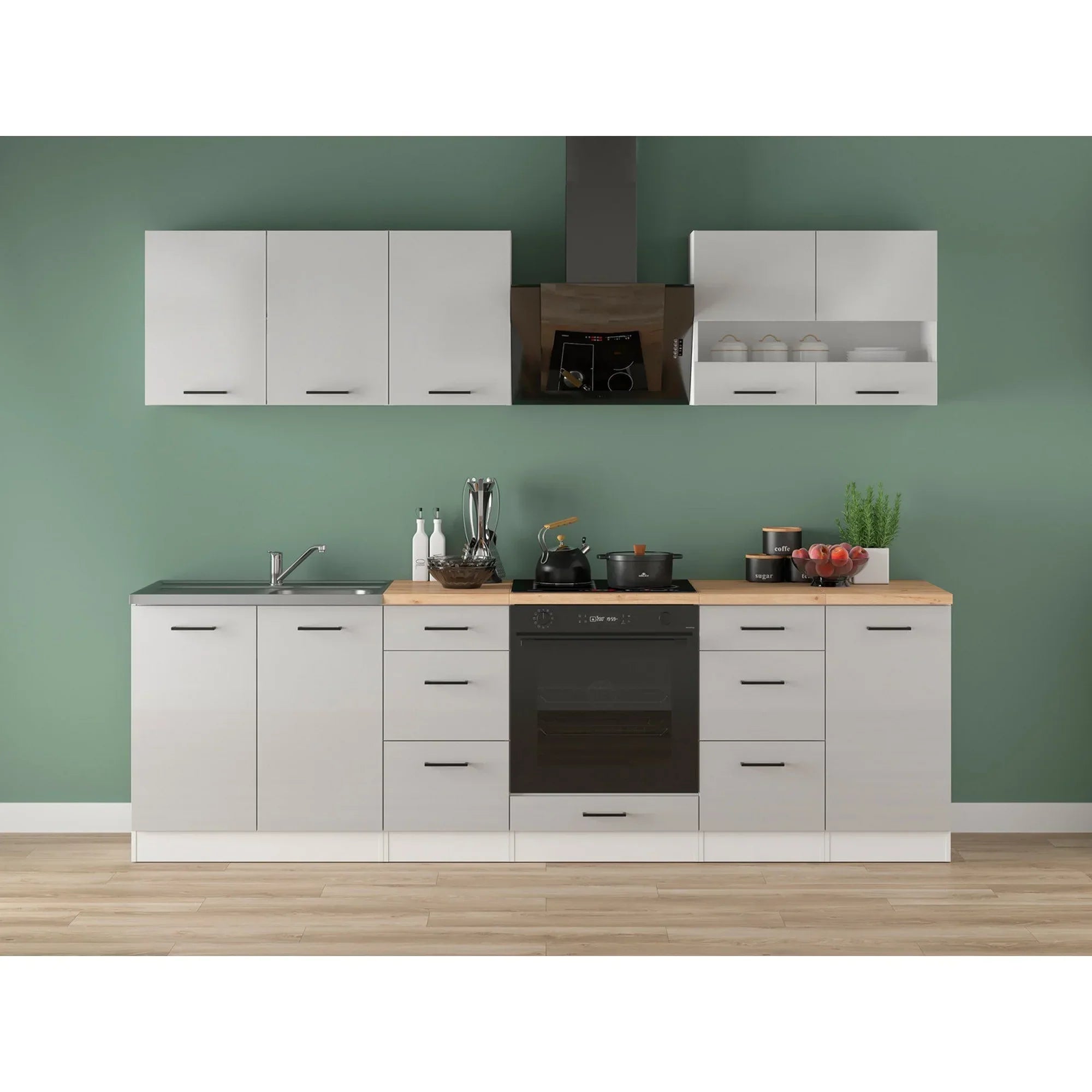 Set bucatarie BERGEN OCN-29866, gri deschis/alb