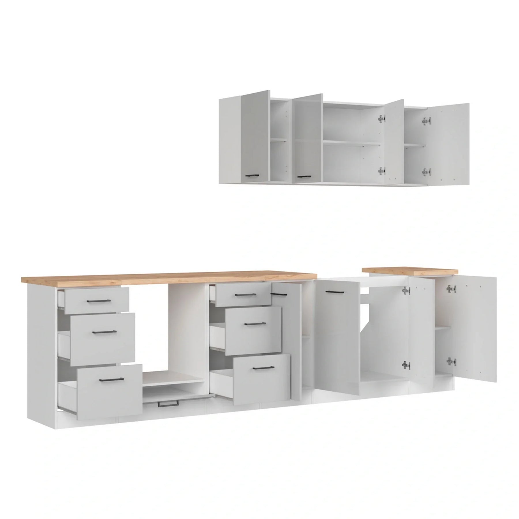 Set bucatarie BERGEN OCN-29873, gri deschis/alb