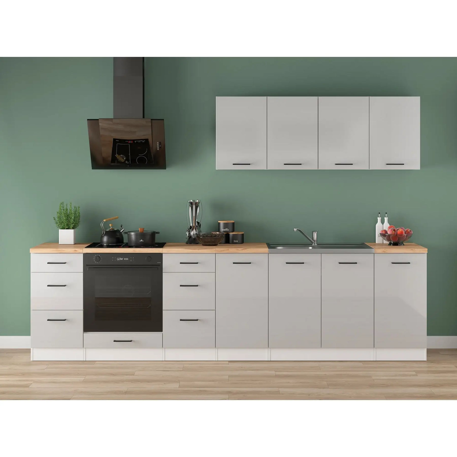 Set bucatarie BERGEN OCN-29873, gri deschis/alb