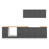 Set bucatarie BERGEN OCN-29879, gri grafit/alb