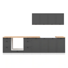 Set bucatarie BERGEN OCN-29879, gri grafit/alb
