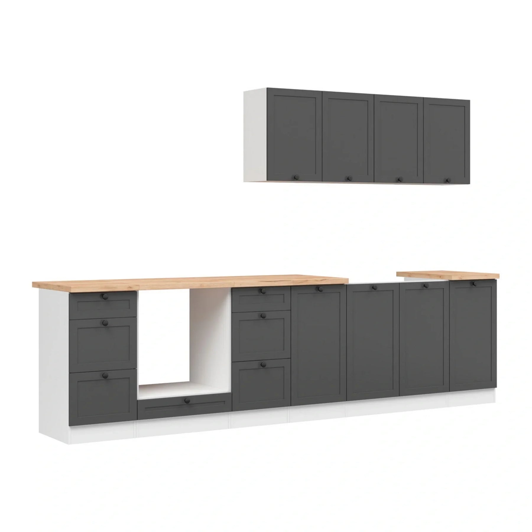 Set bucatarie BERGEN OCN-29879, gri grafit/alb