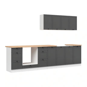 Set bucatarie BERGEN OCN-29879, gri grafit/alb