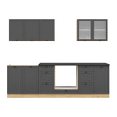 Set bucatarie BERGEN OCN-29881, gri grafit/stejar