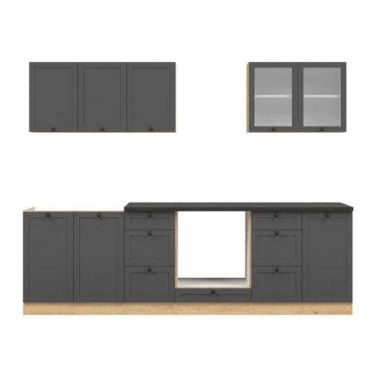 Set bucatarie BERGEN OCN-29881, gri grafit/stejar