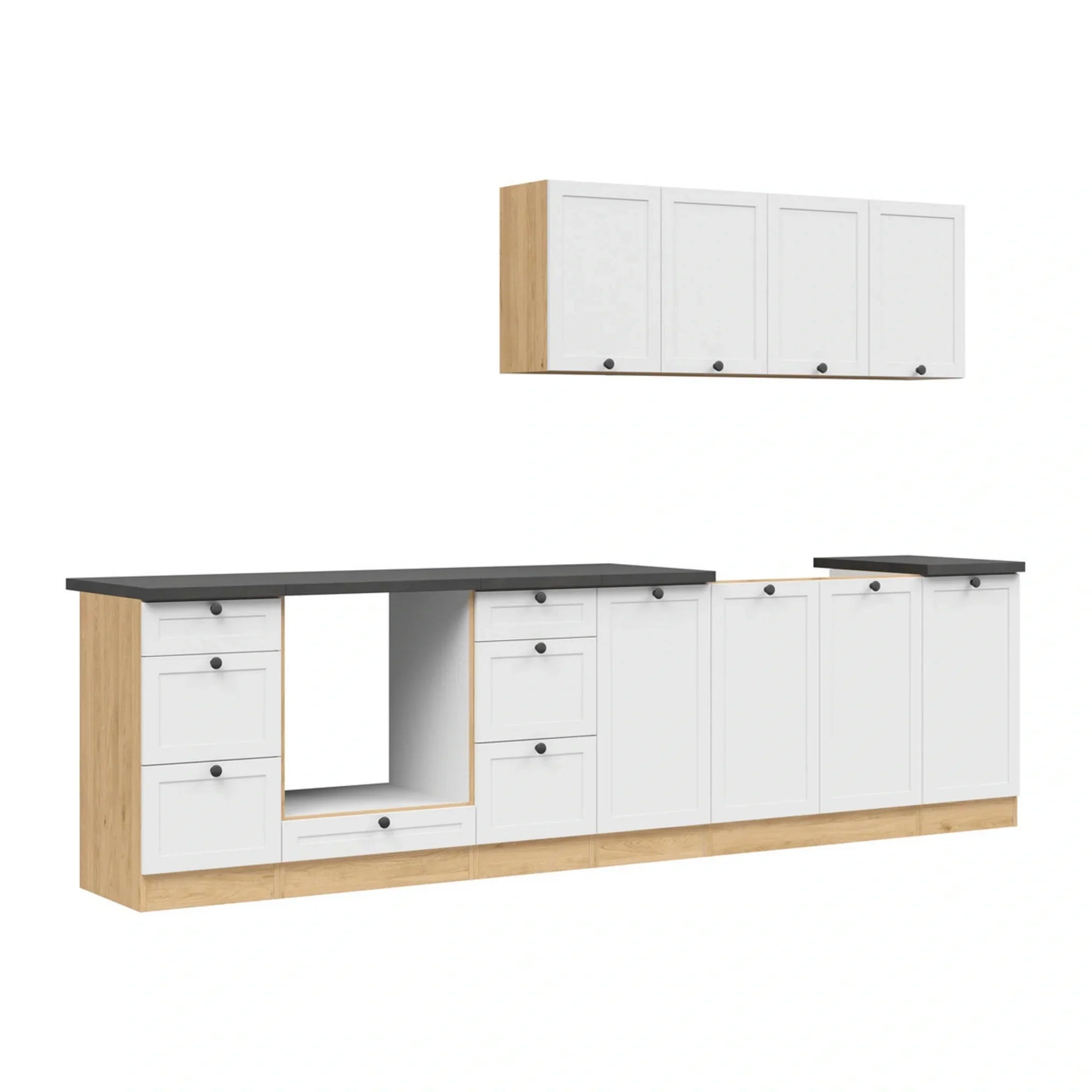 Set bucatarie BERGEN OCN-29885, alb/stejar