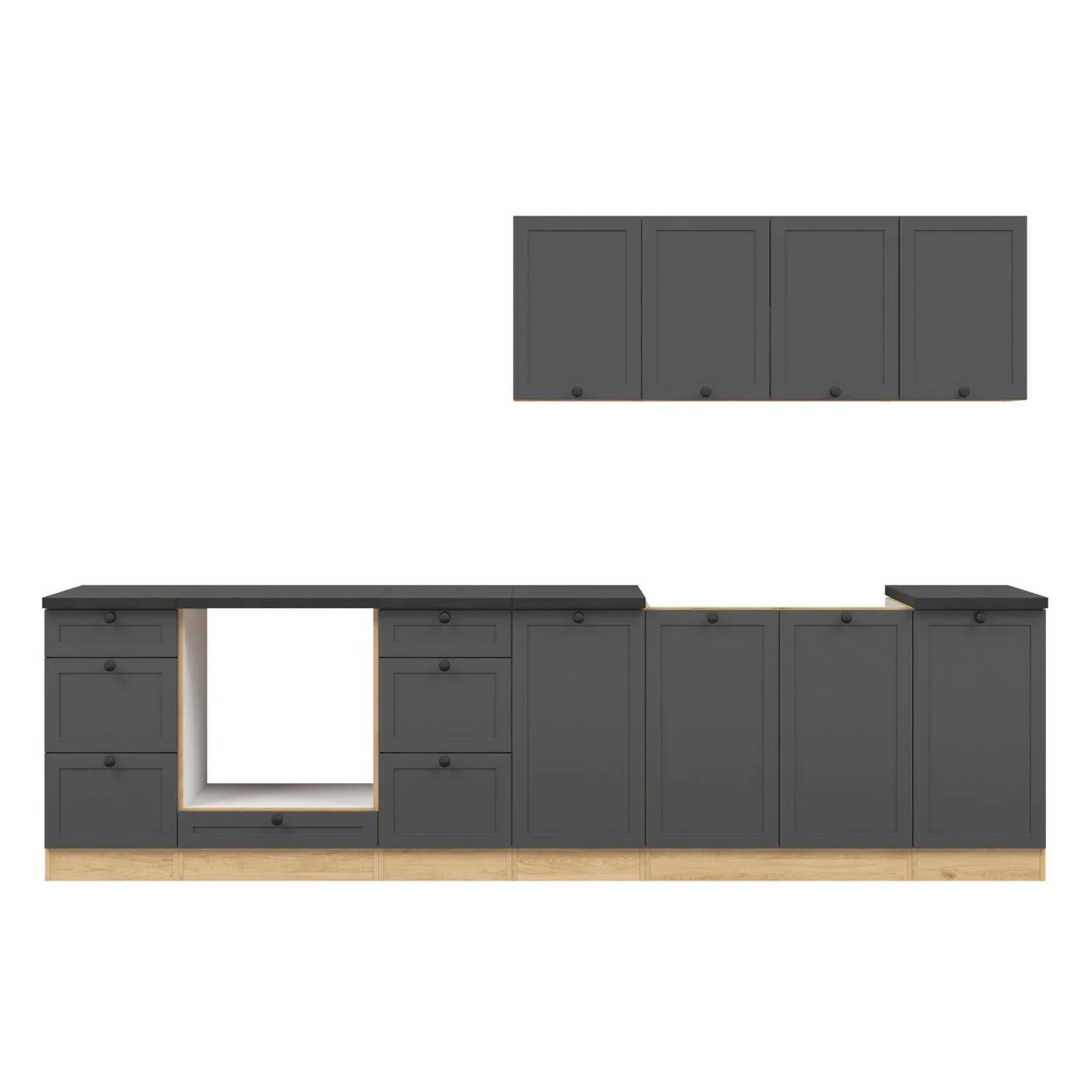 Set bucatarie BERGEN OCN-29890, gri grafit/stejar