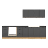 Set bucatarie BERGEN OCN-29890, gri grafit/stejar