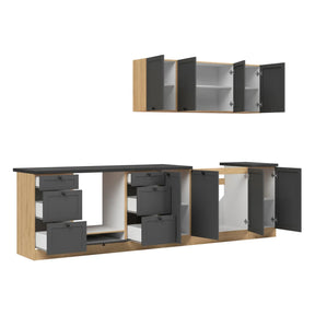 Set bucatarie BERGEN OCN-29890, gri grafit/stejar