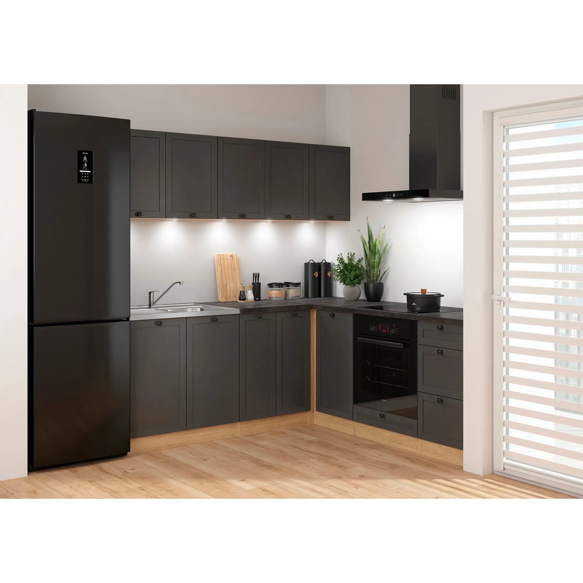 Set bucatarie BERGEN OCN-29898, gri grafit/stejar