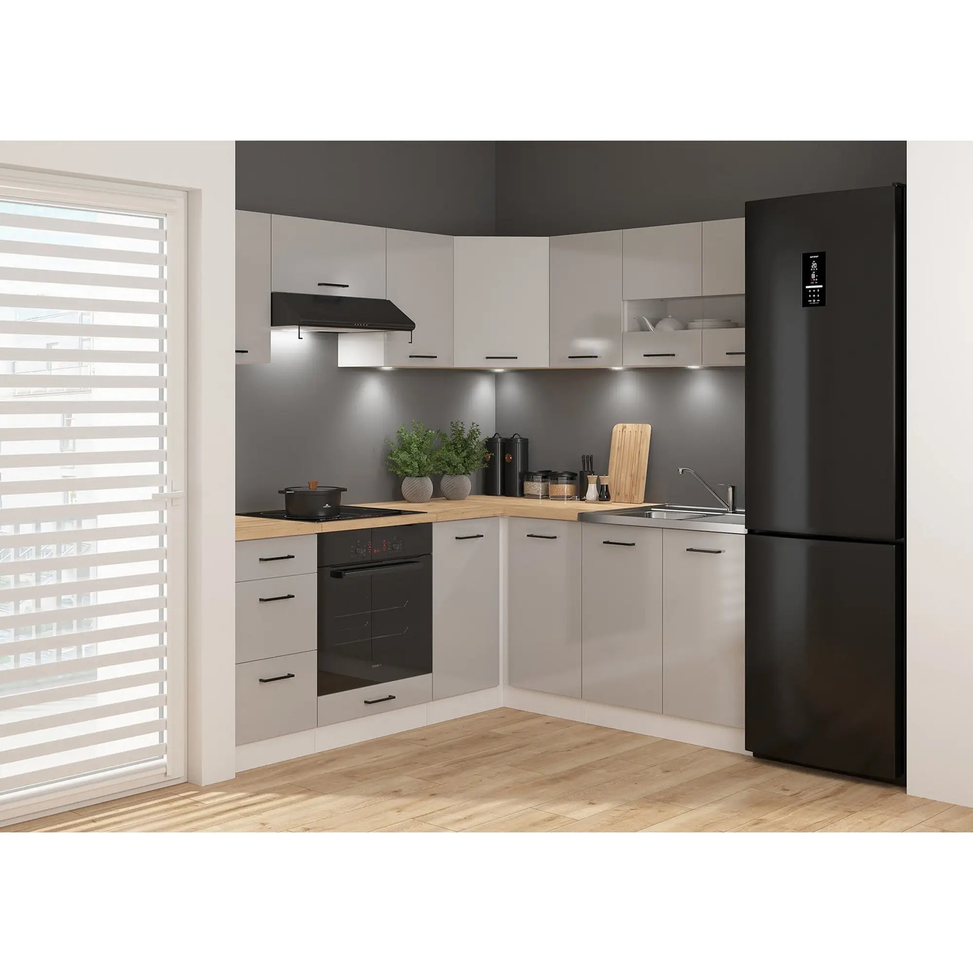 Set bucatarie BERGEN OCN-29903, gri deschis/alb