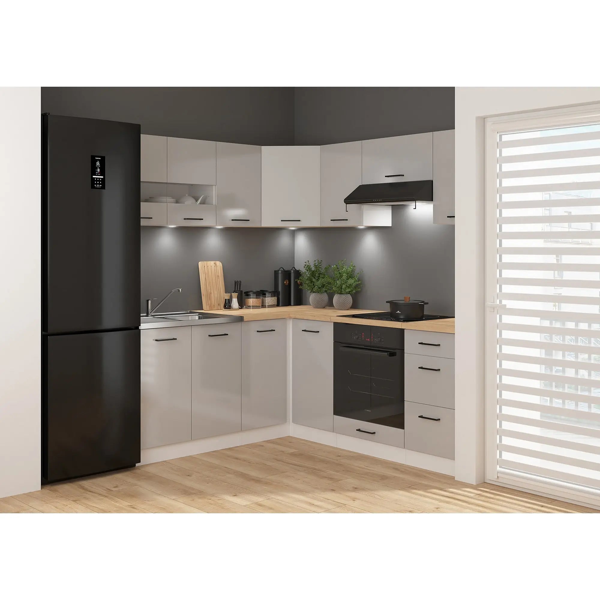 Set bucatarie BERGEN OCN-29903, gri deschis/alb