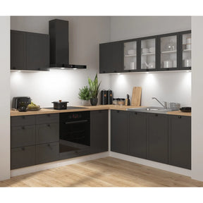 Set bucatarie BERGEN OCN-29916, gri grafit/alb