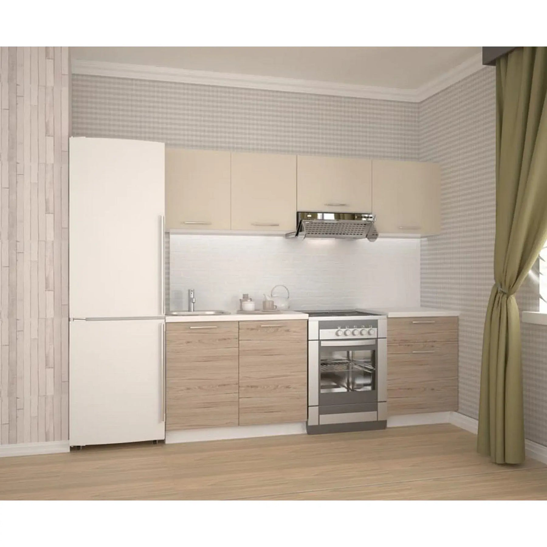 Set bucatarie HOUSTON OCN-38189, alb/stejar deschis/stejar