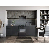 Set bucătărie modernă negru/gri într-un living elegant – primabucata