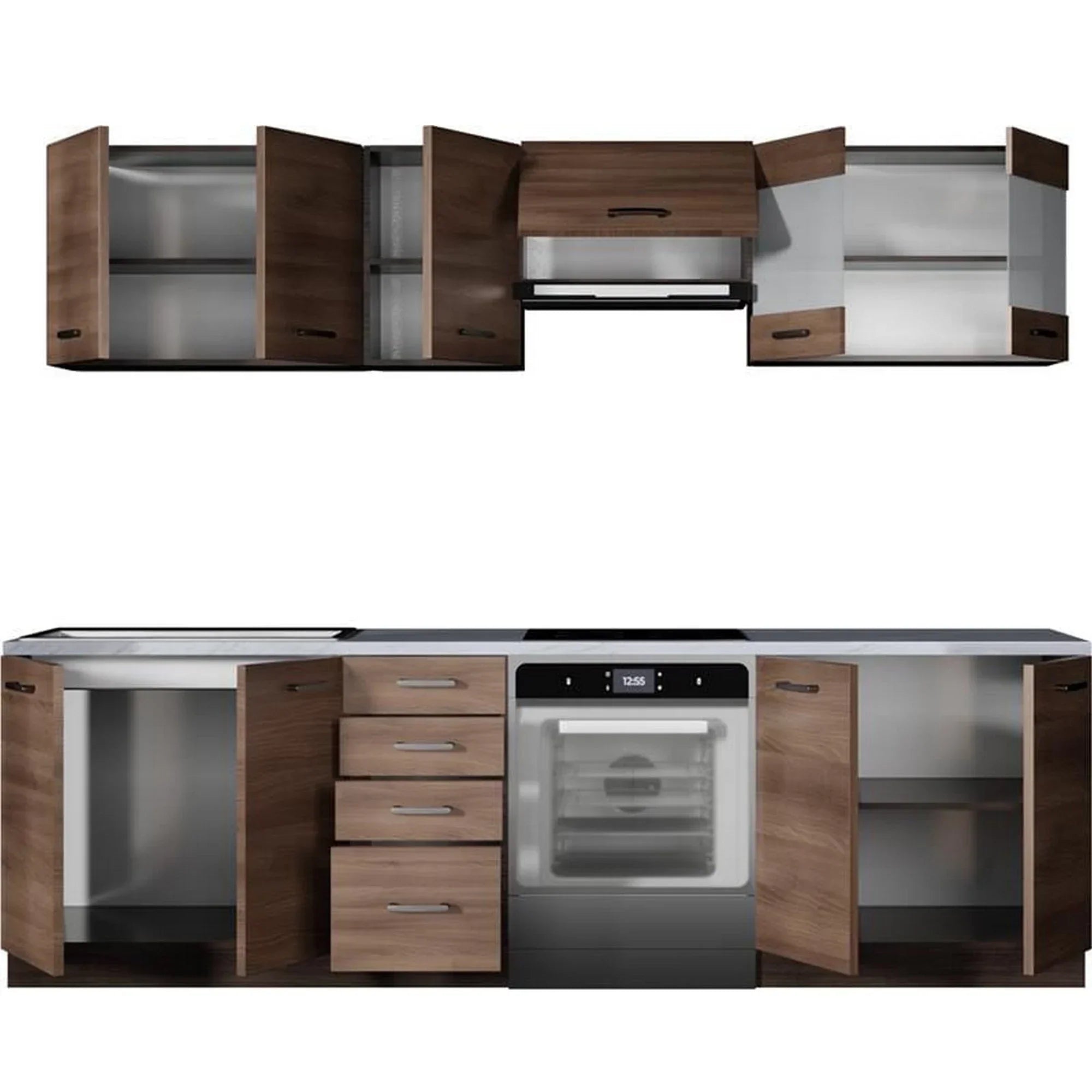 Set bucatarie HOUSTON OCN-38202, stejar inchis/granit