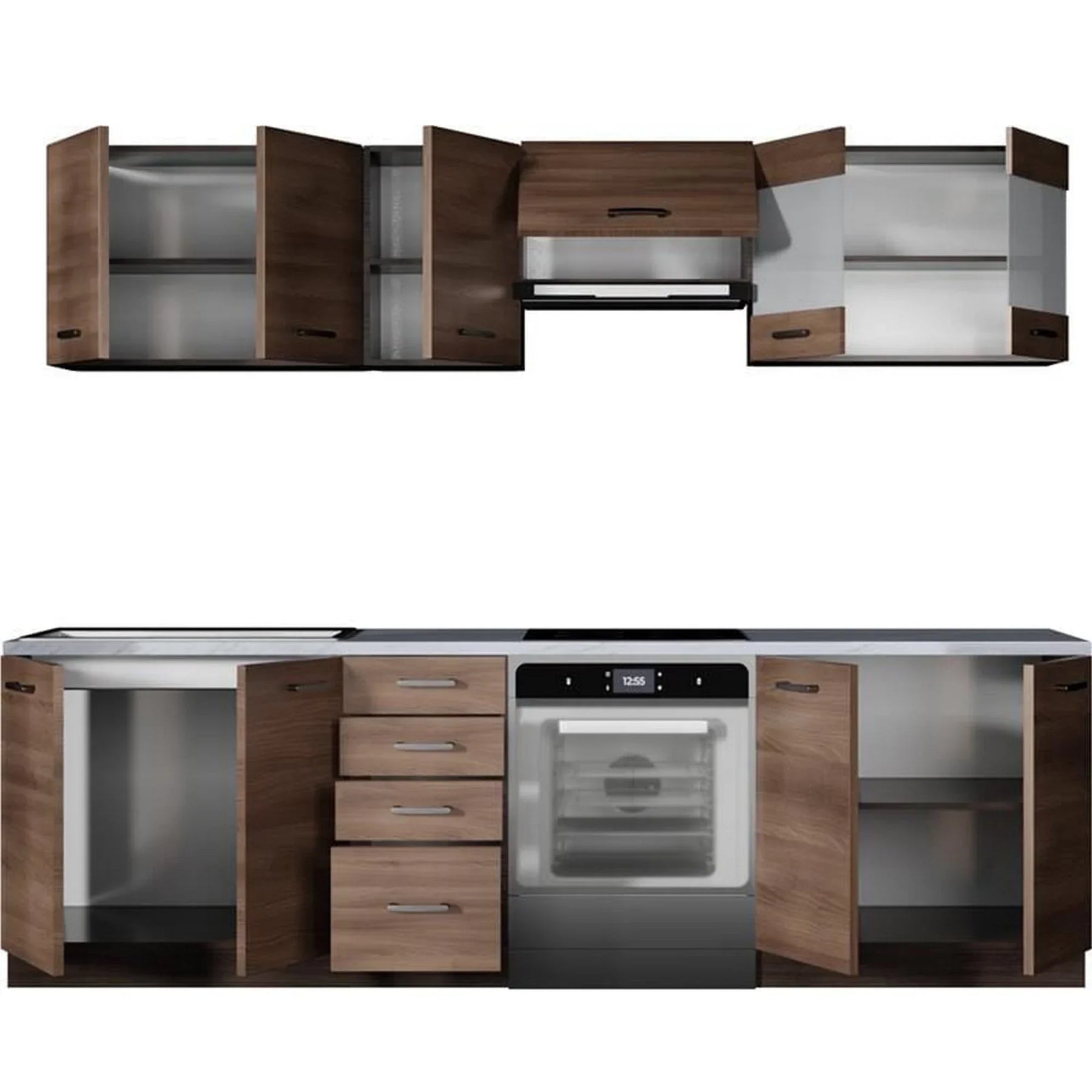 Set bucatarie HOUSTON OCN-38202, stejar inchis/granit