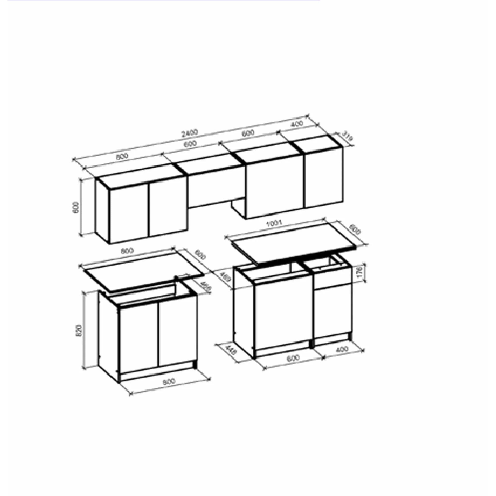 Set bucatarie HOUSTON OCN-38206, stejar/casmir