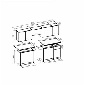 Set bucatarie HOUSTON OCN-38206, stejar/casmir