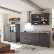 Set bucatarie JASMIN, gri grafit/stejar artisan, PAL, 344 cm