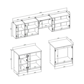 Set bucatarie TATIANA, MDF, casmir/stejar sonoma, 240 cm