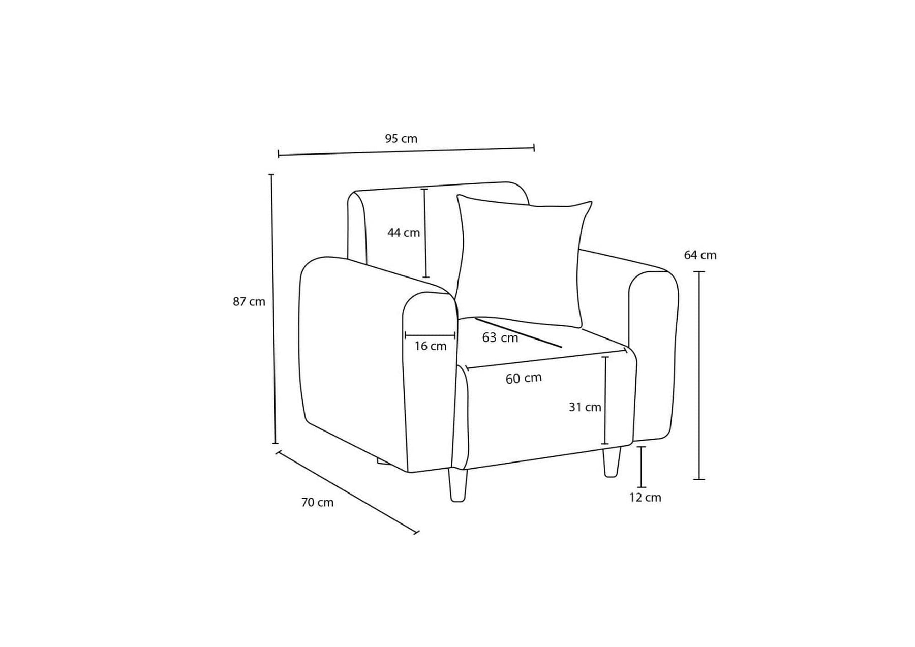 Set canapea si fotoliu AMSTERDAM OCN-32392, gri