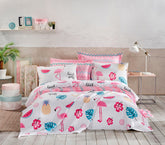 Set cuvertura pat dublu AMSTERDAM OCN-33042, alb/roz