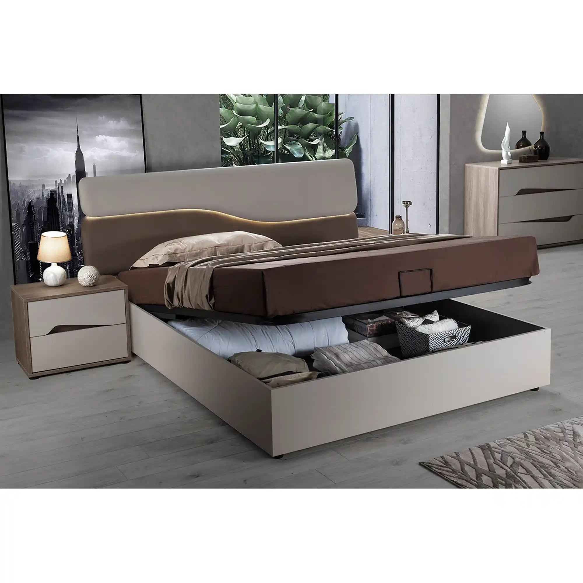 Set dormitor BARCELONA OCN-28647, crem/stejar