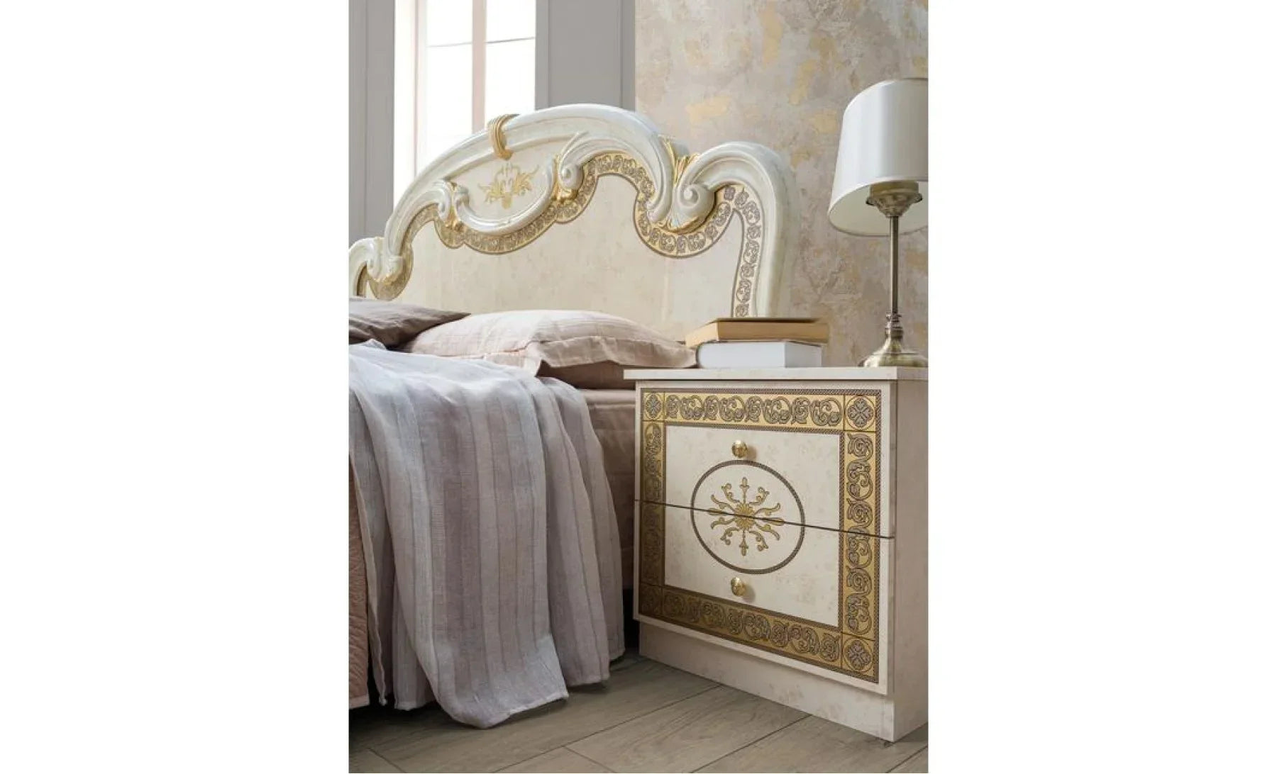 Set dormitor BARCELONA OCN-28648, alb/auriu