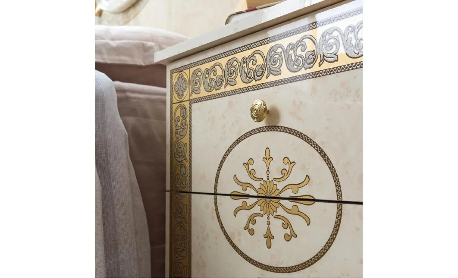 Set dormitor BARCELONA OCN-28648, alb/auriu