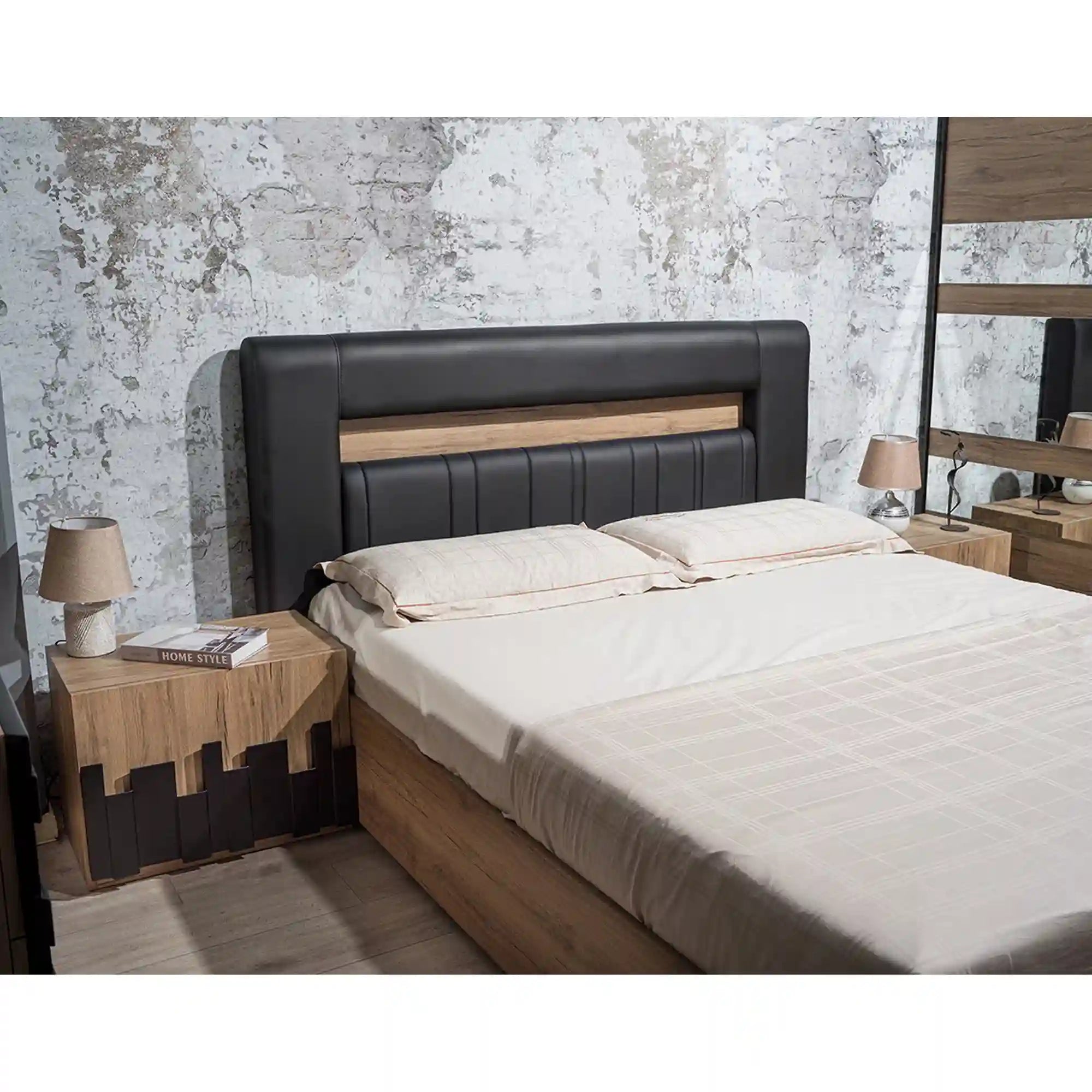 Set dormitor BARCELONA OCN-28649, negru/stejar