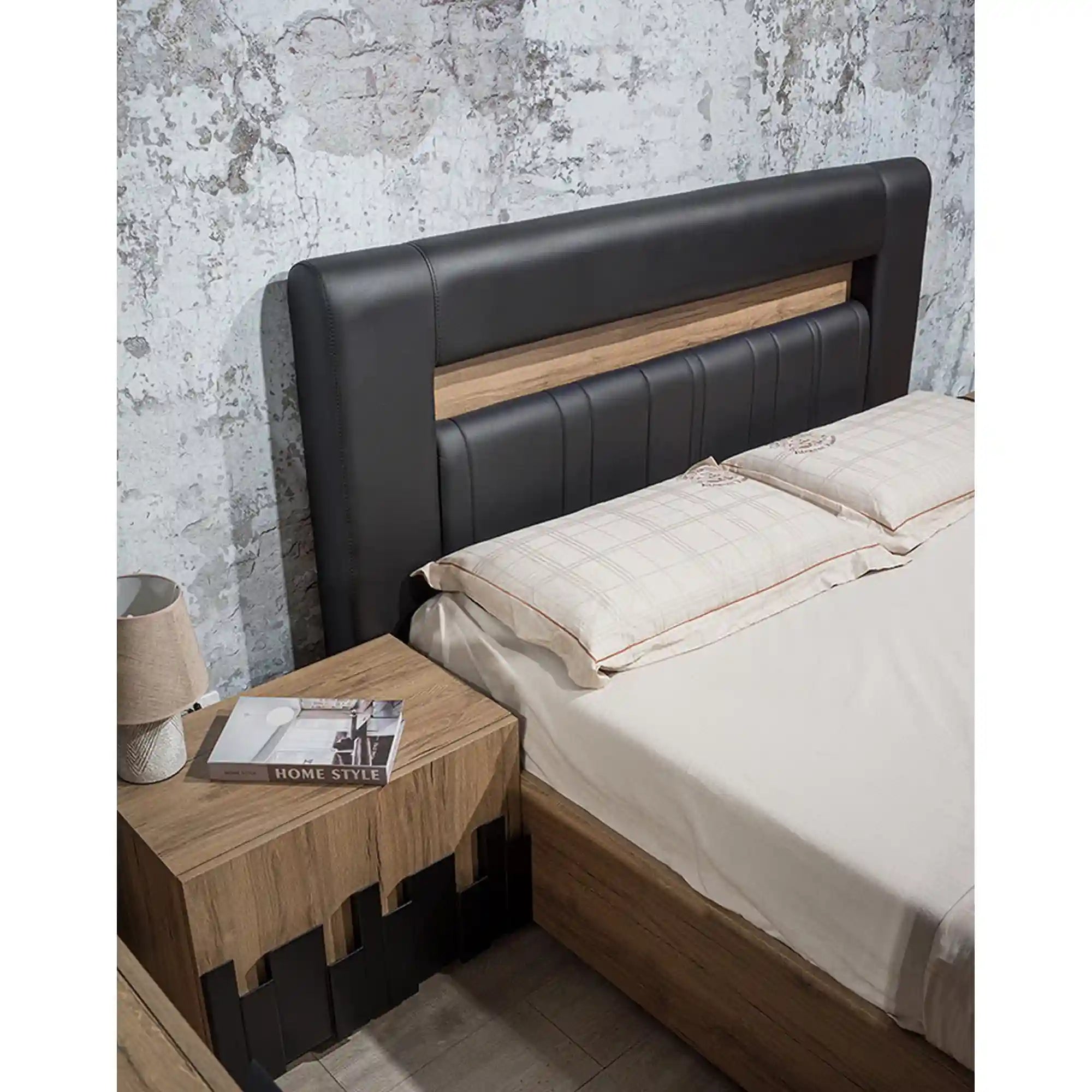 Set dormitor BARCELONA OCN-28649, negru/stejar