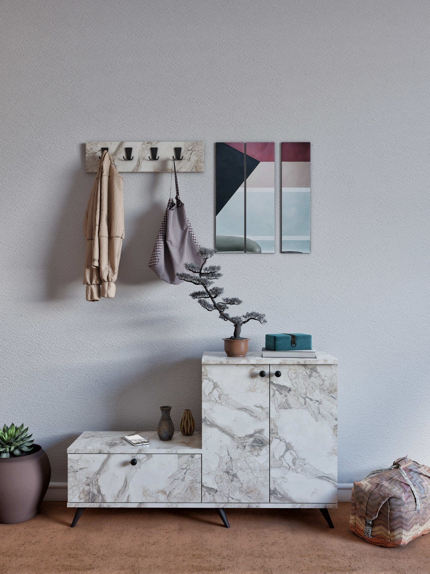 Set hol AMSTERDAM OCN-32684, bej/negru